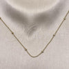 Oro Laminado Basic Necklace, Gold Filled Style Ball Design, Polished, Golden Finish, 04.213.0318.24