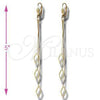 Oro Laminado Long Earring, Gold Filled Style Diamond Cutting Finish, Golden Finish, 02.63.0624