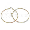 Oro Laminado Extra Large Hoop, Gold Filled Style Diamond Cutting Finish, Tricolor, 02.170.0295.70
