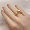 Oro Laminado Elegant Ring, Gold Filled Style Ball Design, Polished, Golden Finish, 01.163.0001