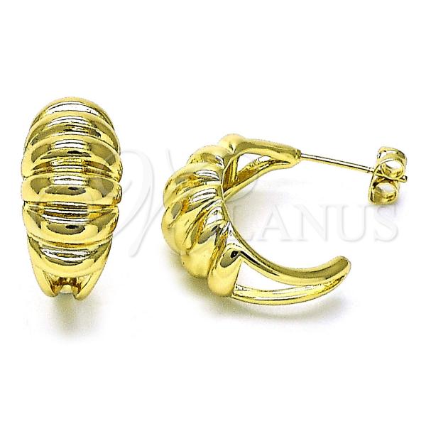 Oro Laminado Stud Earring, Gold Filled Style Polished, Golden Finish, 02.213.0596