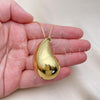 Oro Laminado Pendant Necklace, Gold Filled Style Chunky Design, Polished, Golden Finish, 04.368.0012.18