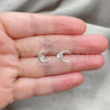 Sterling Silver Stud Earring, Moon Design, Polished, Silver Finish, 02.392.0014