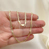 Oro Laminado Basic Necklace, Gold Filled Style Mariner Design, Polished, Golden Finish, 5.222.027.24