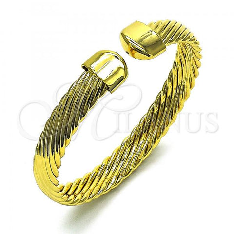 Oro Laminado Individual Bangle, Gold Filled Style Diamond Cutting Finish, Golden Finish, 07.341.0045