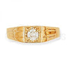 Oro Laminado Mens Ring, Gold Filled Style with White Cubic Zirconia, Diamond Cutting Finish, Golden Finish, 5.175.021.06 (Size 6)