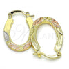 Oro Laminado Small Hoop, Gold Filled Style Diamond Cutting Finish, Tricolor, 02.102.0059.20
