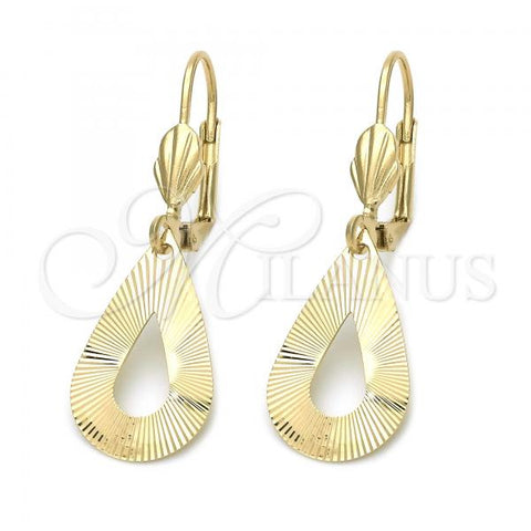 Oro Laminado Dangle Earring, Gold Filled Style Golden Finish, 02.63.1129