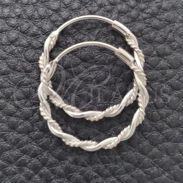 Sterling Silver Small Hoop, Diamond Cutting Finish, Silver Finish, 02.399.0016.20