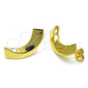 Oro Laminado Stud Earring, Gold Filled Style Chunky Design, Polished, Golden Finish, 02.195.0220