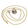 Oro Laminado Pendant Necklace, Gold Filled Style Rolo Design, with Heliotrope and Aurore Boreale Swarovski Crystals, Polished, Golden Finish, 04.239.0039.8.16