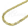 Oro Laminado Basic Necklace, Gold Filled Style Mariner Design, Diamond Cutting Finish, Golden Finish, 04.319.0010.1.24