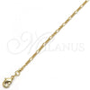 Oro Laminado Basic Necklace, Gold Filled Style Figaro Concave Design, Polished, Golden Finish, 04.213.0069.20