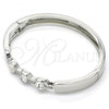 Rhodium Plated Individual Bangle, with White Crystal, Polished, Rhodium Finish, 07.252.0068.1.05 (08 MM Thickness, Size 5 - 2.50 Diameter)