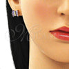 Oro Laminado Stud Earring, Gold Filled Style with Amethyst Cubic Zirconia, Polished, Golden Finish, 02.310.0043