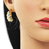 Oro Laminado Stud Earring, Gold Filled Style Polished, Golden Finish, 02.163.0301