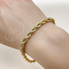 Stainless Steel Basic Bracelet, Rope Design, Polished, Golden Finish, 03.278.0012.1.09