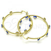 Oro Laminado Large Hoop, Gold Filled Style Evil Eye Design, Blue Enamel Finish, Golden Finish, 02.380.0106.1.50