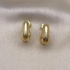 Oro Laminado Stud Earring, Gold Filled Style Chunky Design, Polished, Golden Finish, 02.163.0227