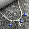 Sterling Silver Fancy Necklace, Snake  and Ball Design, with Blue Topaz Crystal, Polished, Silver Finish, 04.402.0002.18