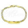 Oro Laminado ID Bracelet, Gold Filled Style Polished, Golden Finish, 03.63.2220.06