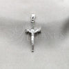 Sterling Silver Religious Pendant, Crucifix Design, Polished, Silver Finish, 05.395.0007