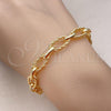 Oro Laminado Fancy Bracelet, Gold Filled Style Polished, Golden Finish, 03.415.0005.07