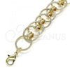 Oro Laminado Charm Bracelet, Gold Filled Style Chunky Design, Polished, Golden Finish, 03.331.0184.08
