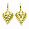 Oro Laminado Dangle Earring, Gold Filled Style Chunky and Hollow Design, Polished, Golden Finish, 02.341.0180