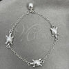 Sterling Silver Charm Bracelet, Turtle Design, Polished, Silver Finish, 03.409.0016.07