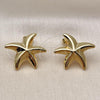 Oro Laminado Stud Earring, Gold Filled Style Star and Hollow Design, Polished, Golden Finish, 02.282.0049