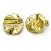 Oro Laminado Stud Earring, Gold Filled Style Chunky Design, Polished, Golden Finish, 02.156.0667