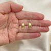 Oro Laminado Stud Earring, Gold Filled Style Polished, Golden Finish, 02.342.0262