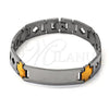 Stainless Steel ID Bracelet, Polished, Two Tone, 03.63.1461.08