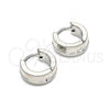 Stainless Steel Huggie Hoop, Polished, Steel Finish, 02.255.0010.10