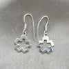 Sterling Silver Dangle Earring, Flower Design, Polished, Silver Finish, 02.392.0007