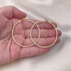 Oro Laminado Large Hoop, Gold Filled Style Diamond Cutting Finish, Golden Finish, 02.93.0010.50