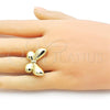 Oro Laminado Elegant Ring, Gold Filled Style Butterfly Design, Polished, Golden Finish, 01.341.0159