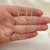 Oro Laminado Basic Necklace, Gold Filled Style Paperclip Design, Polished, Golden Finish, 04.09.0190.18