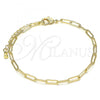 Oro Laminado Basic Bracelet, Gold Filled Style Paperclip Design, Polished, Golden Finish, 04.63.1396.07