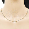 Oro Laminado Basic Necklace, Gold Filled Style Ball Design, Polished, Golden Finish, 04.213.0278.24