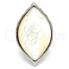 Stainless Steel Multi Stone Ring, with Ivory Mother of Pearl, Polished, Steel Finish, 01.235.0005.1.08 (Size 8)