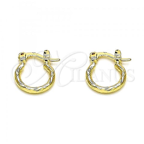 Oro Laminado Small Hoop, Gold Filled Style Diamond Cutting Finish, Golden Finish, 02.96.0080.12