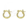 Oro Laminado Small Hoop, Gold Filled Style Diamond Cutting Finish, Golden Finish, 02.96.0080.12