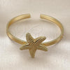 Oro Laminado Individual Bangle, Gold Filled Style Star Design, Matte Finish, Golden Finish, 07.282.0047