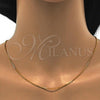 Oro Laminado Basic Necklace, Gold Filled Style Box Design, Polished, Golden Finish, 04.317.0002.18