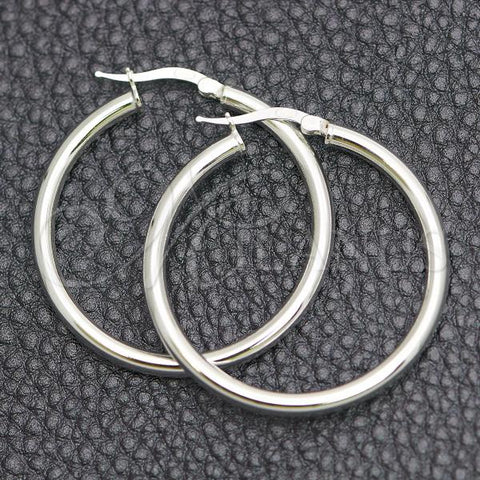 Sterling Silver Small Hoop, Hollow Design, Polished, Silver Finish, 02.389.0185.30
