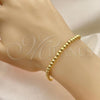 Oro Laminado Fancy Bracelet, Gold Filled Style Ball Design, Polished, Golden Finish, 03.32.0582.07