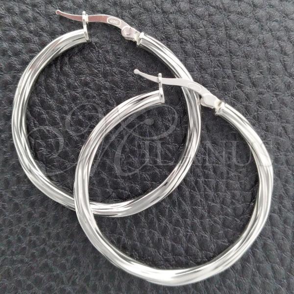 Sterling Silver Medium Hoop, Diamond Cutting Finish, Silver Finish, 02.389.0178.30