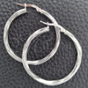 Sterling Silver Medium Hoop, Diamond Cutting Finish, Silver Finish, 02.389.0178.30